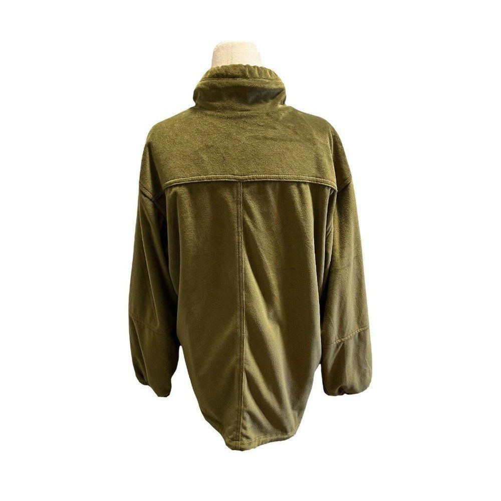 CS Signature Womens Medium Coat Windbreaker Reversible Jacket Green Poly Nylon - Picture 4 of 9